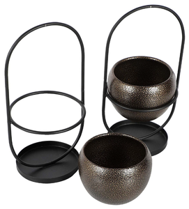 กระถางต้นไม้โลหะพร้อมขาตั้งสำหรับระเบียงห้องนั่งเล่นของตกแต่งบ้าน - Product Image 3