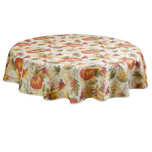 Nappe à carreaux en polyester 100% Matériau en tissu durable de technique tissée sans couture ronde de 126 pouces - Product Image 4