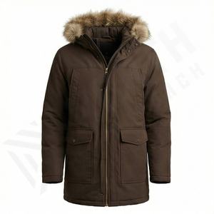 Chaqueta Parka de Invierno para Hombre, Abrigo Cálido con Capucha Desmontable, Reversible, Opciones de Tallas Grandes, Térmica, Cortavientos, Moderna - Product Image 1