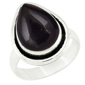 Plata de Ley 925 sólida, piedra preciosa de ónix negro Natural, anillo hecho a mano de Color negro, joyería de plata de ley 925, anillo estampado, joyería - Product Image 1