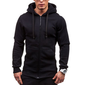 Sweats à capuche zippés Vente entière Sweats à capuche unis pour hommes Sweats à capuche décontractés à manches longues classiques - Product Image 2