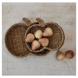 Décor d'automne plateau de jonc de mer tissé à la main plateau de jonc de mer ensemble panier de légumes produit saisonnier pour la décoration de récolte du Vietnam - Product Image 5