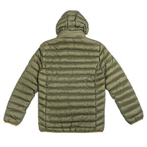 Chaqueta acolchada con capucha plegable cálida resistente al agua con cremallera de lona, decoración de piel de oveja, informal, Color Oliva liso, novedad de 2024 - Product Image 2