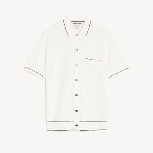 Suéter Personalizado de Manga Corta para Hombre, Estilo Polo de Punto con Botones y Bolsillo, Modelo Verano - Product Image 5