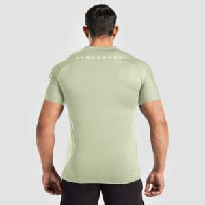 Legacy Basic Tee Green Cotton/<b>Bamboo</b> Knitted Fabric Lightweight Compressed Boxy Style for Exercise Silk <b>Screen</b> Printing Solid - Product Image 2