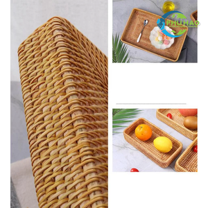 Panier de rangement en bambou de qualité artisanale plateau en rotin panier de rangement de fruits pour les occasions spéciales décor à la maison panier suspendu - Product Image 6