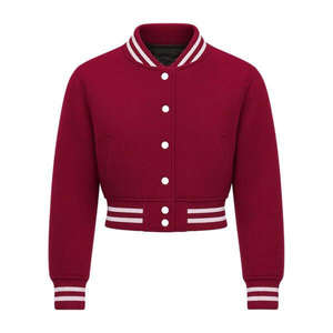 Veste de baseball universitaire pour femme de haute qualité, coupe courte, manches longues, décontractée, pour l'extérieur, en satin imperméable et respirant - Product Image 4