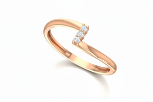 Anillo de mujer moderno y minimalista con banda de diamantes cruzados para bodas, fiestas, aniversarios, regalos, celebraciones románticas - Product Image 3