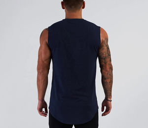 Débardeur d'été à logo personnalisé pour hommes, tricot de coton et polyester à séchage rapide, gilet de sport sans manches à conception ample, chemises de corps - Product Image 6