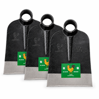 Houe de jardin professionnelle B.cock H304 à tête carrée, en acier, outil agricole durable avec manche en bois noir, pour creuser et déraciner