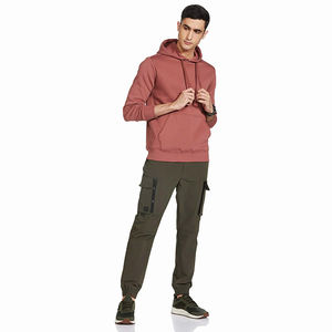 OME Service Men's Winter Fleece Hoodies Slim Fit Long Sleeve Pullover Solid Color <b>Washed</b> Plain Hoodies For Adult - Product Image 3