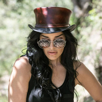 Chapeau de cowboy victorien en cuir véritable fait main, style steampunk gothique, pour hommes et femmes, sur mesure, vente en gros
