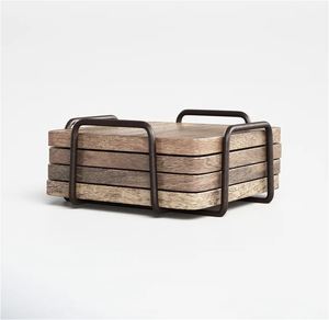 Sous-verres en bois MDF colorés pour bureau vaisselle décorative hôtel restaurant maison cuisine table à manger boisson thé tasse à café - Product Image 3