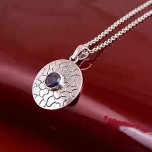 Collier pendentif de mariage en pierre bleue et diamant plaqué or Lapis Lazuli naturel Bijouterie fine à usage de doigt Fourniture en gros - Product Image 5