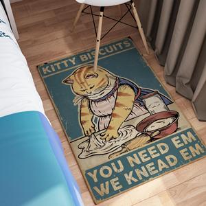 Tapis imprimé - Tapis de cuisine unique motif biscuits pour chatons, paillasson moderne pour chef, tapis gobelin - Product Image 4