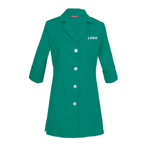 Bata de Laboratorio Personalizada con Logotipo Bordado para Mujer, Manga 3/4, Uniforme de Personal de Hospital, Tejido Transpirable y Cómodo - Product Image 5