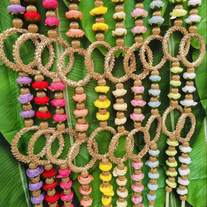 Grandes perles dorées Chudi Peony Flower Latkan Tenture murale pour toutes les occasions et la décoration de festival avec une nouvelle idée tendance - Product Image 1