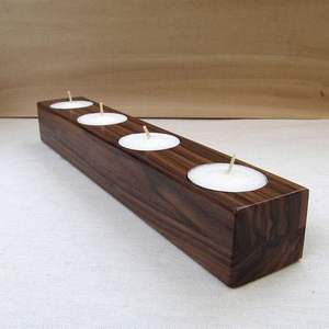 HF Crafts Soporte de vela de tarro de madera de lujo para diseño de interiores de alta gama Logotipo personalizable Velas decorativas de Navidad de bajo costo - Product Image 1
