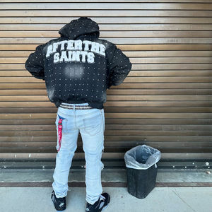 Sudadera con Capucha de Primera Calidad con Pedrería OEM para Hombre, Personalizada con Serigrafía Única, Ropa Urbana - Product Image 5