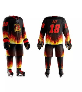 Uniforme de Hockey sobre hielo 100% poliéster para hombre, uniforme de entrenamiento, venta al por mayor - Product Image 6