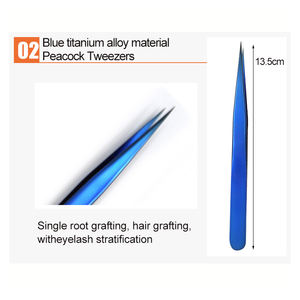 Pince à épiler d'extension de cils, pince à épiler de volume à pointe en fibre pince à cils à pointe incurvée - Product Image 5