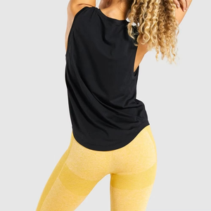 Buena calidad nueva ropa activa Lisa gimnasio camiseta sin mangas de talla grande mujeres Jogger desgaste tanque recortado Top ejercicio Fitness desgaste - Product Image 4