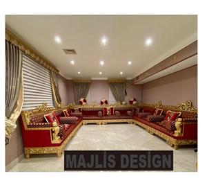 Sofá Marroquí Sedari, Jalsa Marroquí, Salón Marroquí, Lujoso Conjunto de Sofás en Forma de U, Conjunto de Sofás de Madera, Solo Enviamos Este Producto a Europa - Product Image 1