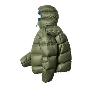 Veste matelassée à capuche en laine imperméable respirante pour homme, style streetwear d'hiver, fermeture éclair, logo brodé, personnalisable - Product Image 4