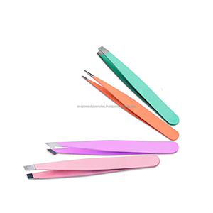 Pinzas de Precisión ASAPfriendly de Acero Inoxidable de 10 mm con Punta Dentada para Cejas y Extensiones de Pestañas, para Belleza, Ángulo Agudo Básico - Product Image 1