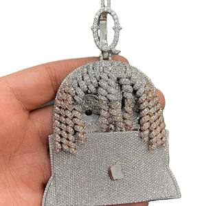 Dernier pendentif à breloque Hiphop en argent sterling 925 Moissanite diamant VVS Clarity GIA Certified Fine Jewelry Gold Plated Party - Product Image 2