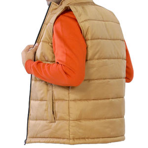 Veste sans manches matelassée d'hiver à capuche, personnalisée en gros, 2026, décontractée, respirante, écologique, fermeture éclair, rembourrage en coton, polyester - Product Image 3