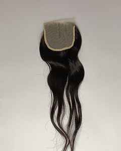 Extension de cheveux indiens cheveux humains naturels 4x4 dentelle fermeture vague pouce perruque de cheveux humains fermeture - Product Image 1