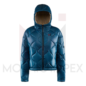 Mosaic Impex, chaqueta de invierno personalizada para mujer, gorro de piel con capucha cálido, abrigo corto doble, botón con cremallera, largo, transpirable, estampado - Product Image 2