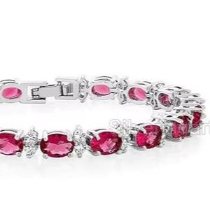 Women's <b>Bracelet</b> Natural Ruby Gemstone July Birthstone anniversary Christmas Gift Handmade Jewelry <b>925</b> <b>Sterling</b> <b>Silver</b> <b>Bracelet</b> - Product Image 1