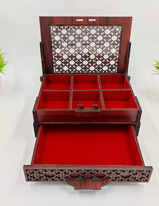 Natural Finish Customized <b>Wooden</b> Jewelry <b>Box</b> with Decorative Metal Fittings for <b>Small</b> Large Jewelry Pieces at Wholesale Price - Product Image 1