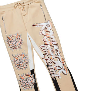 Mens 100% Cotton Flared Tracksuit Private Label Two Piece Set Breathable Quick Dry Custom Logo Wholesale - Product Image 5