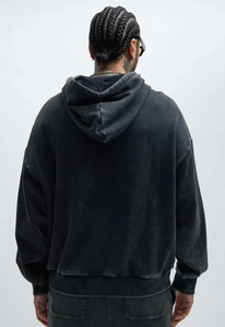 Sweat à capuche personnalisable en coton 100% de qualité supérieure, avec panneaux et boutons, style vintage délavé à l'acide, coupe oversize en polaire – Commandez maintenant - Product Image 4