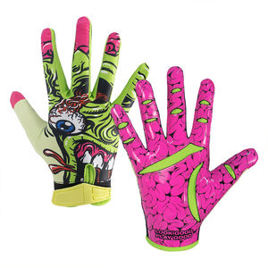 Gants récepteurs noirs Logo personnalisé cuir synthétique revêtement en silicone grande adhérence anti-dérapant hommes femmes gants de football américain - Product Image 3