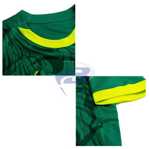 Camiseta de Fútbol Amarilla, Jersey de Fútbol Estampado, Transpirable, de Poliéster, Cuello en V, Patrón Geométrico, Nombre del Equipo Personalizado - Product Image 2