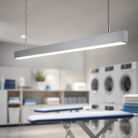 Lampe suspendue linéaire LED en aluminium de 1000 mm pour buanderie, 6000K, dimmable, pour zone de repassage