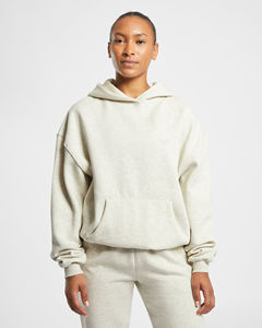 En vrac femmes sweat à capuche surdimensionné uni coton polaire pull goutte épaule coupe ample à manches longues chaud confortable élégant mode - Product Image 6