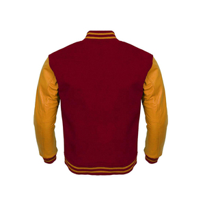 Chaqueta Universitaria de Béisbol con Bordado de Letras, Chaqueta Universitaria con Parches y Mangas de Cuero Sintético, Uniforme Escolar - Product Image 2