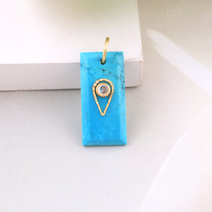 Nueva colección de diseñadores, conector azul turquesa, bisel de circón cúbico, Conector de encanto hecho a mano para la fabricación de joyas de moda - Product Image 2