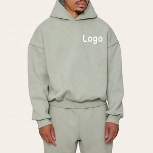 Sweats à capuche hommes logo personnalisé coton épais poids lourd sweats à capuche vierges de haute qualité chaud surdimensionné hommes sweats à capuche en éponge française - Product Image 3