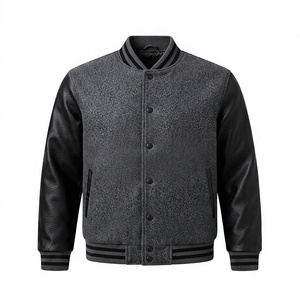 Chaqueta Bomber Universitaria Azul y Blanca Personalizada, Chaqueta Letterman Unisex con Puños Acanalados y Botones a Presión, Estilo Urbano - Product Image 1