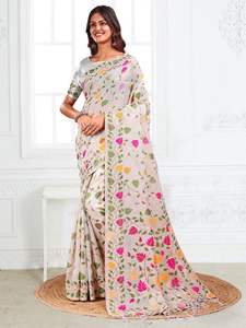 Coton lin Premium Pure Astita Gulbahar Avec look fantaisie saree meilleure collection - Product Image 4