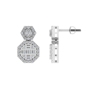 Lujo fino Octágono forma Pt950 platino diamante Natural Stud pendientes IGI certificado estilo de moda para mujeres OEM ODM al por mayor - Product Image 1