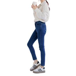 Pantalones pitillo de mezclilla ajustados superelásticos para mujer, ropa de calle térmica de lana de cintura media, estilo Formal para invierno - Product Image 2