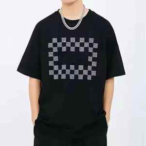 OEM barato en blanco de moda de los hombres Rhinestone camiseta Super calidad transpirable por encargo de los hombres Rhinestone camiseta con peso ligero - Product Image 4