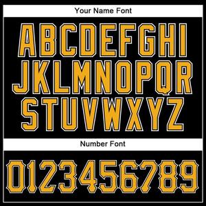 Kustom emas hitam garis-garis emas putih otentik Jersey bisbol - Product Image 5